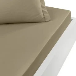 Sensei Maison Drap housse en percale de coton bonnet 30 cm Taupe 90x200 cm SOFT PERCALE* Drap Housse|Drap Housse