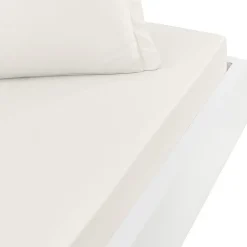 Sensei Maison Drap housse en percale de coton pour lit articulé Ecru 180x200 cm SOFT PERCALE* Drap Housse|Drap Housse