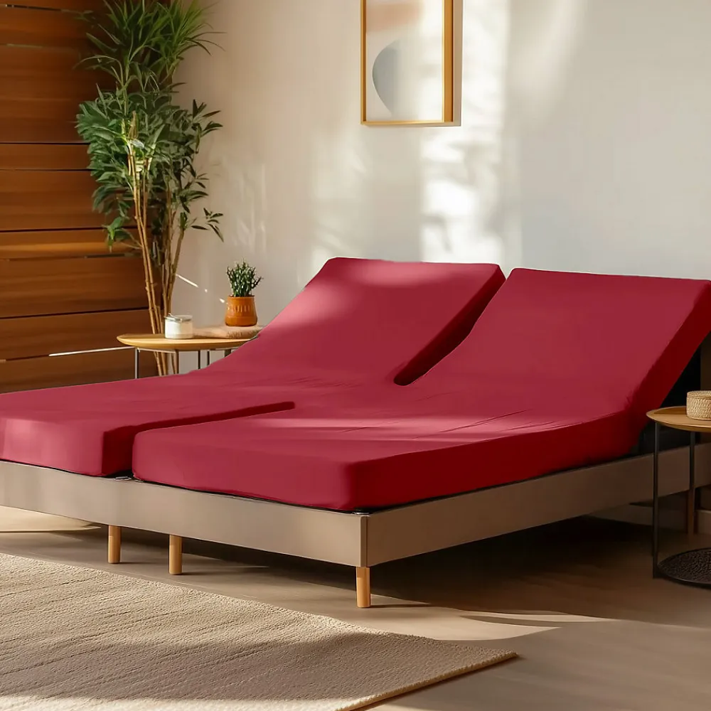 Drap housse en percale de coton pour lit articulé Cardinal 140x190 cm SOFT PERCALE>Sensei Maison Best