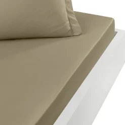 Sensei Maison Drap housse en percale de coton pour lit articulé Taupe 180x200 cm SOFT PERCALE* Drap Housse|Drap Housse