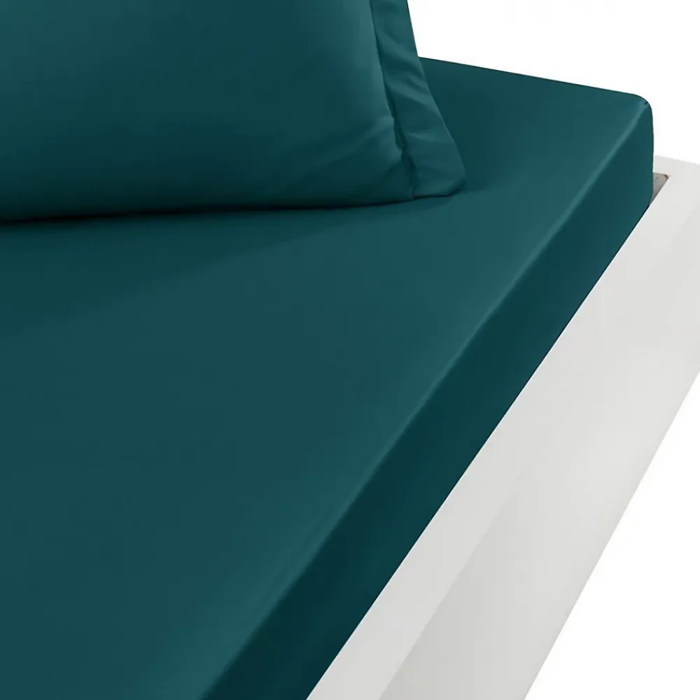 Sensei Maison Drap housse en percale de coton bonnet 30 cm Petrol 90x200 cm SOFT PERCALE* Drap Housse|Drap Housse