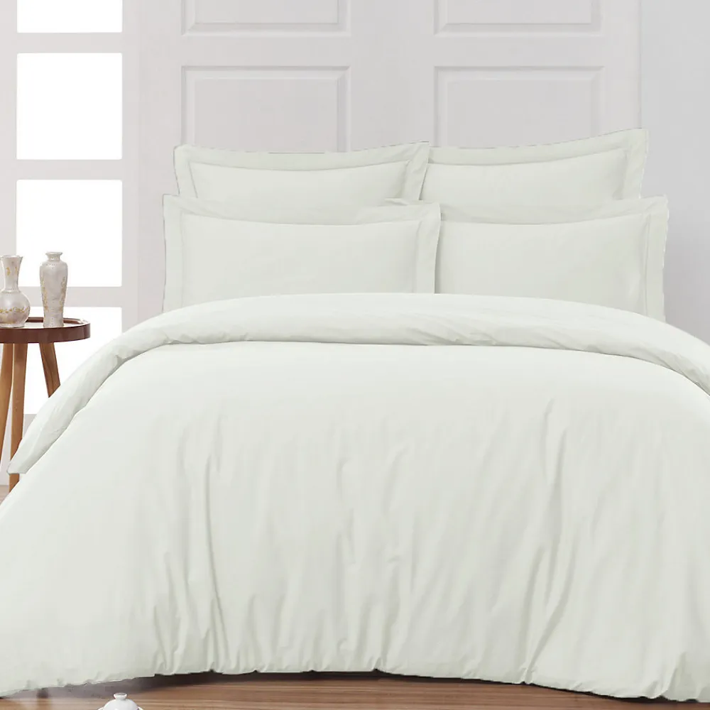 Drap housse en percale de coton bonnet 30 cm Ecru 200x200 cm SOFT PERCALE>Sensei Maison Hot