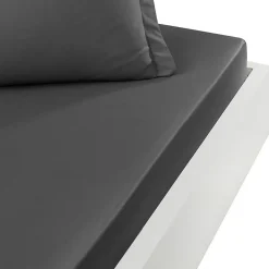 Drap housse en percale de coton bonnet 30 cm Anthracite 160x200 cm SOFT PERCALE>Sensei Maison Best
