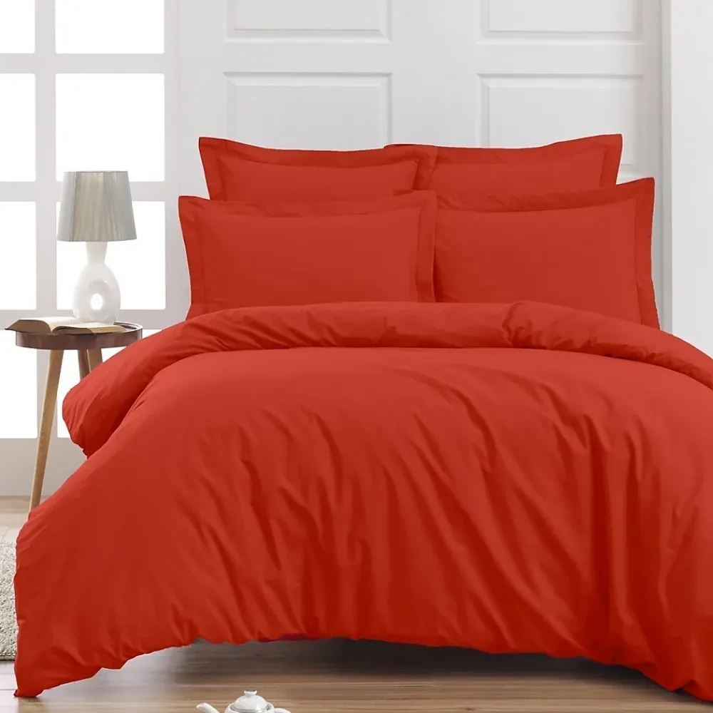 Sensei Maison Drap housse en percale de coton bonnet 30 cm Terracota 200x200 cm SOFT PERCALE* Drap Housse|Drap Housse