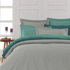Drap housse en percale de coton bonnet 30 cm Gris Perle 90x190 cm SOFT PERCALE><noscript><img width=