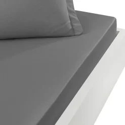 Drap housse en percale de coton bonnet 30 cm Galet 120x190 cm SOFT PERCALE>Sensei Maison Online