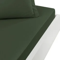 Drap housse en percale de coton bonnet 30 cm Eucalyptus 90x200 cm SOFT PERCALE>Sensei Maison Clearance