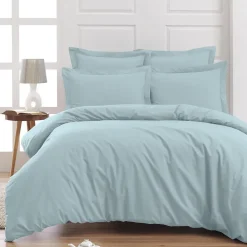 Sensei Maison Drap housse en percale de coton bonnet 30 cm Bleu Arctic 140x190 cm SOFT PERCALE* Drap Housse|Drap Housse