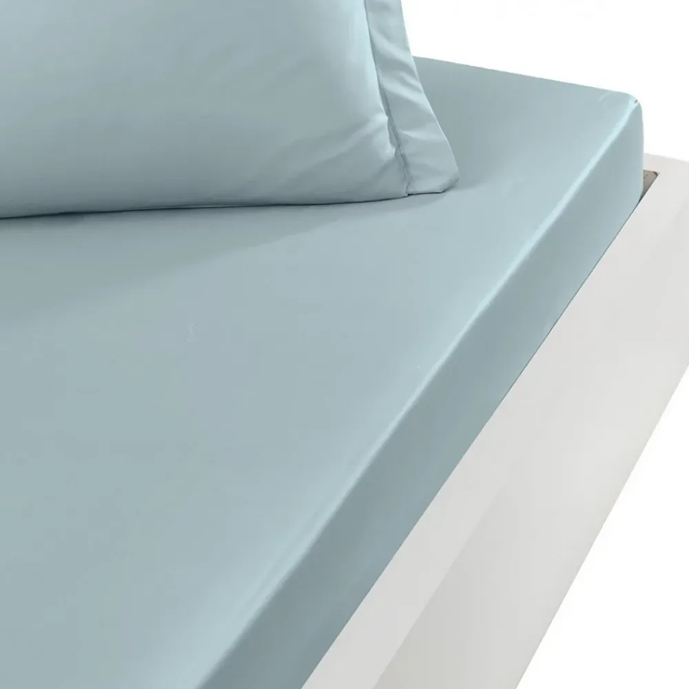 Sensei Maison Drap housse en percale de coton bonnet 30 cm Bleu Arctic 140x190 cm SOFT PERCALE* Drap Housse|Drap Housse