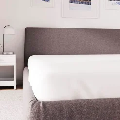 Drap housse en polycoton 160x200 cm PERCALE blanc, par><noscript><img width=