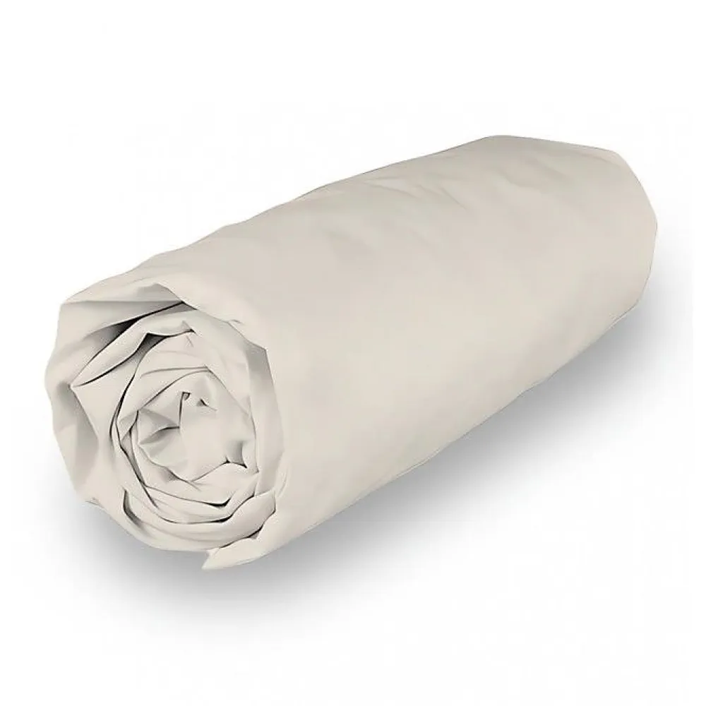 Drap housse en polycoton 90x200 cm PERCALE lin, par>Soleil D'Ocre Best