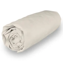 Soleil D'Ocre Drap housse en polycoton 160x200 cm PERCALE lin, par* Drap Housse|Drap Housse