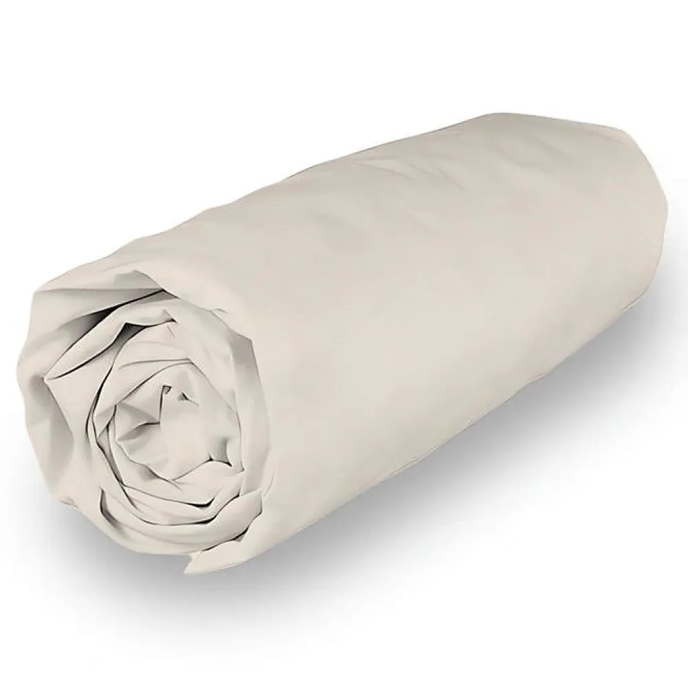 Soleil D'Ocre Drap housse en polycoton 160x200 cm PERCALE lin, par* Drap Housse|Drap Housse