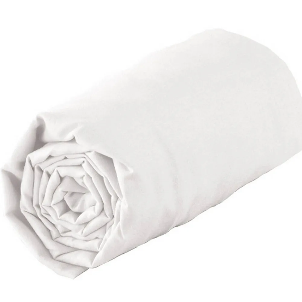 Drap housse en satin de coton (160x200 cm - Blanc)>Tradilinge Outlet