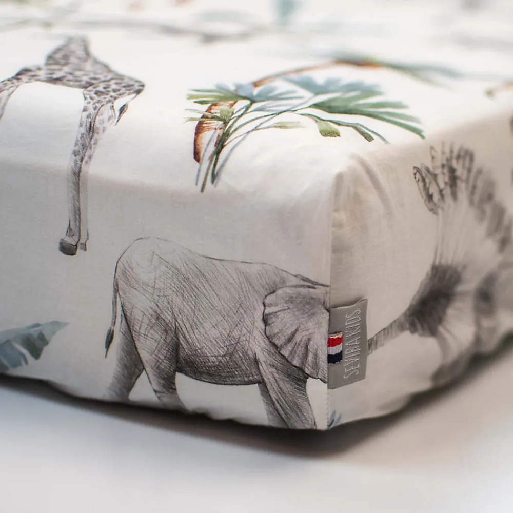 Drap housse en satin de coton Safari>Sevira Kids Best
