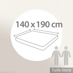 Linnea Drap housse flanelle unie 140x190 cm coton WALES beige Nougat* Drap Housse|Drap Housse