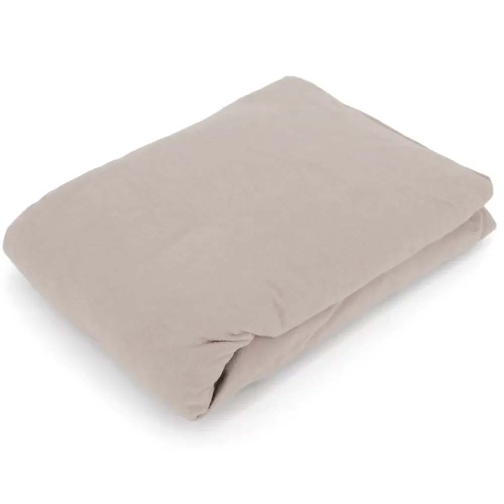 Linnea Drap housse flanelle unie 140x190 cm coton WALES beige Nougat* Drap Housse|Drap Housse