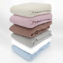 Linnea Drap housse flanelle unie 140x190 cm coton WALES beige Nougat* Drap Housse|Drap Housse