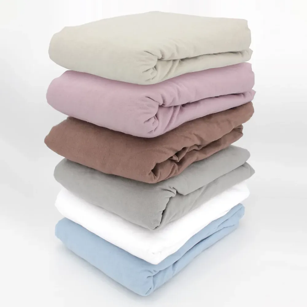 Linnea Drap housse flanelle unie 140x190 cm coton WALES rouge Tomette* Drap Housse|Drap Housse