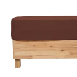 Drap housse Flora gaze de coton marron 140x190cm - Atmosphera>Atmosphera Créateur D'Intérieur Online