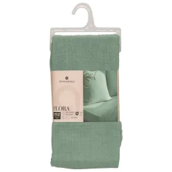 Drap housse Flora gaze de coton vert céladon 140x190cm - Atmosphera><noscript><img width=