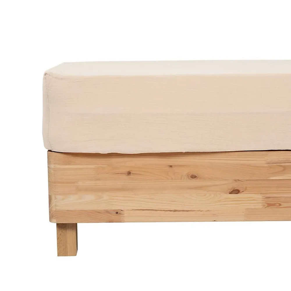 Atmosphera Créateur D'Intérieur Drap housse Flora gaze de coton lin 140x190cm - Atmosphera* Boutis, Couvre-Lit, Édredon