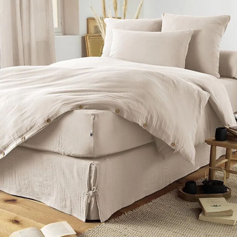 Drap housse "Gaïa" toutes dimensions "Gaze de Coton" - Gaïa Pampa - 90 x 190 cm bonnet de 30 cm>L'Effet Papillon Clearance