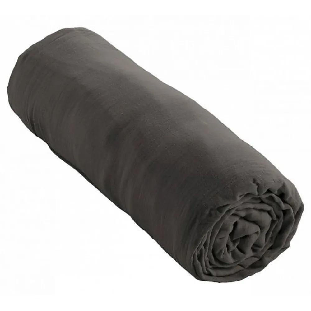 Drap housse "Gaïa" toutes dimensions "Gaze de Coton" - Gaia Granit - 80 x 200 cm bonnet de 30 cm>L'Effet Papillon Hot