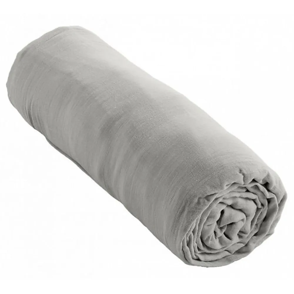 Drap housse "Gaïa" toutes dimensions "Gaze de Coton" - Gaïa Nuage - 160 x 200 cm bonnet de 30 cm>L'Effet Papillon Discount