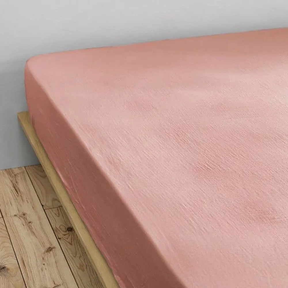 L'Effet Papillon Drap housse "Gaïa" toutes dimensions "Gaze de Coton" - Gaïa Rose Pêche - 90 x 190 cm bonnet de 30 cm* Drap Housse|Drap Housse