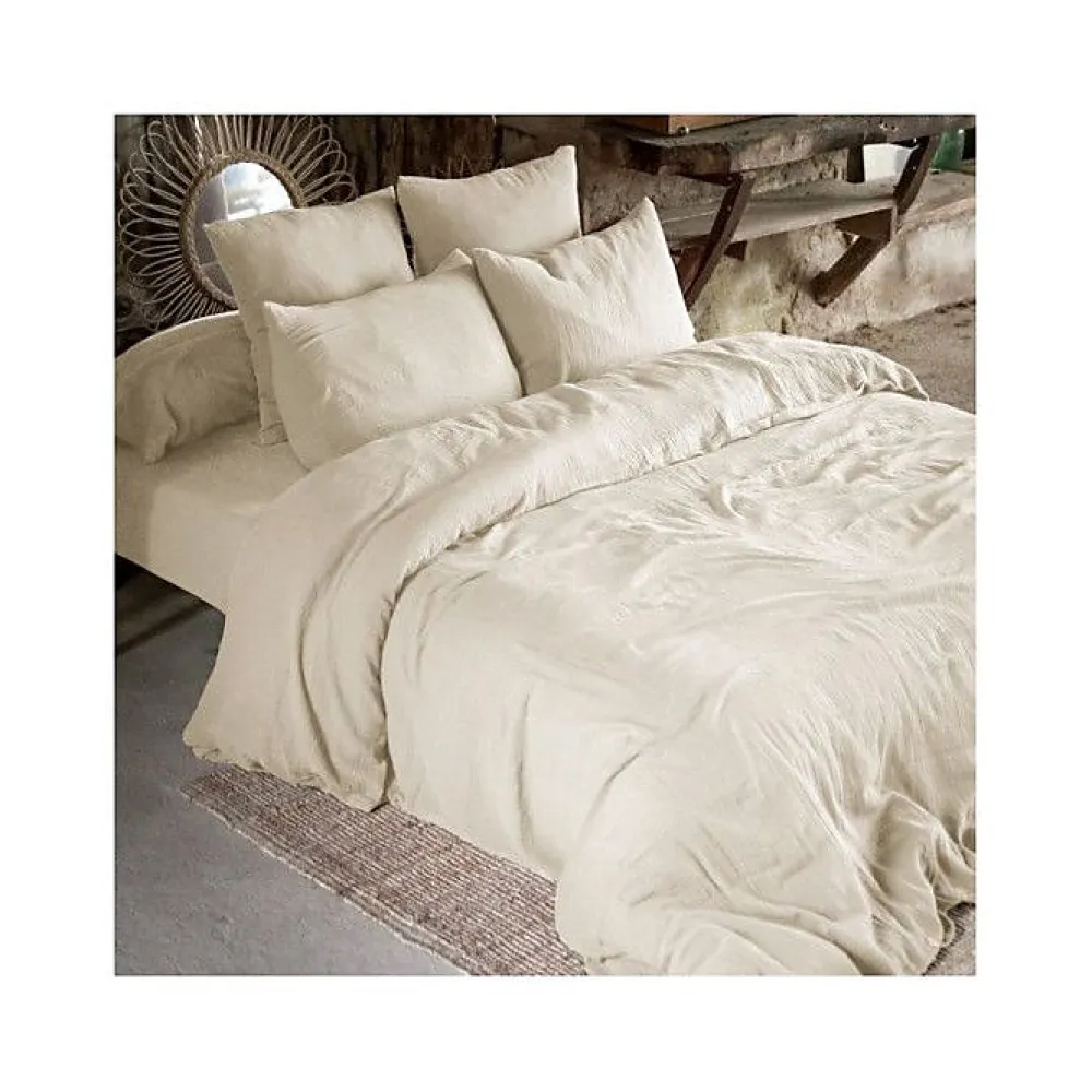 Drap housse "Gaïa" toutes dimensions "Gaze de Coton" - Gaïa Pampa - 200 x 200 cm bonnet de 30 cm>L'Effet Papillon New