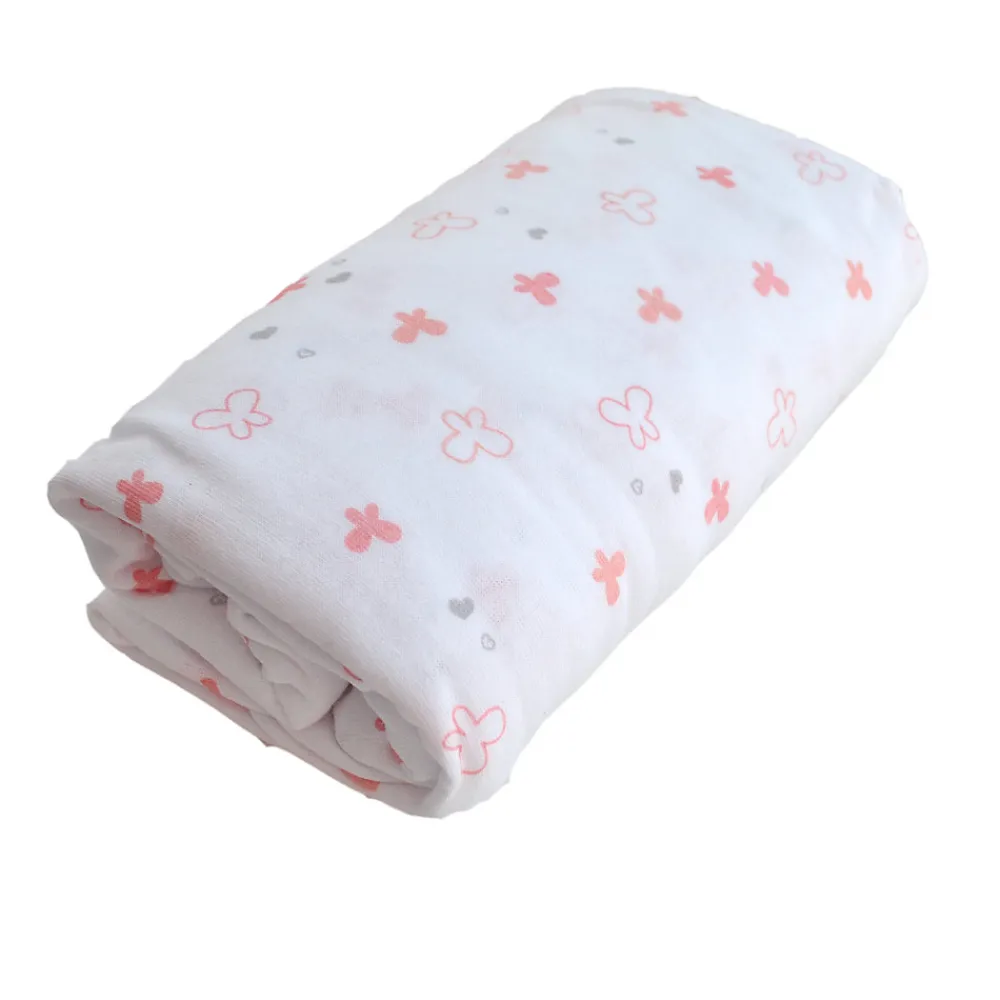 Drap housse imprimé Lapinou (60x120 cm - Rose Clair)>Domiva Hot
