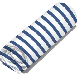 Linnea Drap housse imprimé 90x190 cm coton biologique OCTOPUSSE à rayures Bleu et Blanc Bonnet 25 cm* Drap Housse|Drap Housse