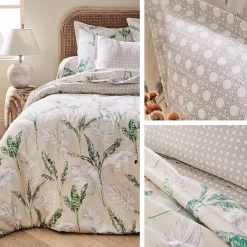 Linnea Drap housse imprimé 200x200 cm satin de coton VOYAGE Lin Bonnet 30 cm* Drap Housse|Drap Housse