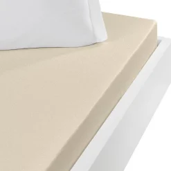 Sensei Maison Drap housse jersey coton peigné extensible bonnet 30 cm Ficelle 80x200 cm MANHATTAN* Drap Housse|Drap Housse