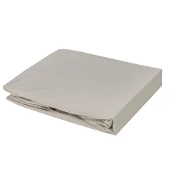Drap housse élastiqué en 100% coton peigné (160x200 cm - Gris Galet)>Toison d'Or Outlet