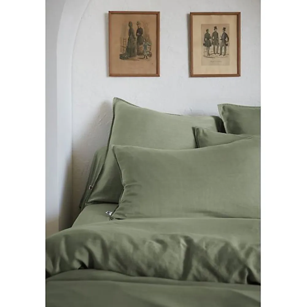 Drap housse "Lysandre" toutes dimensions "Lyocel" - Lysandre Thym - 160 x 200 cm bonnet de 30 cm>L'Effet Papillon Sale