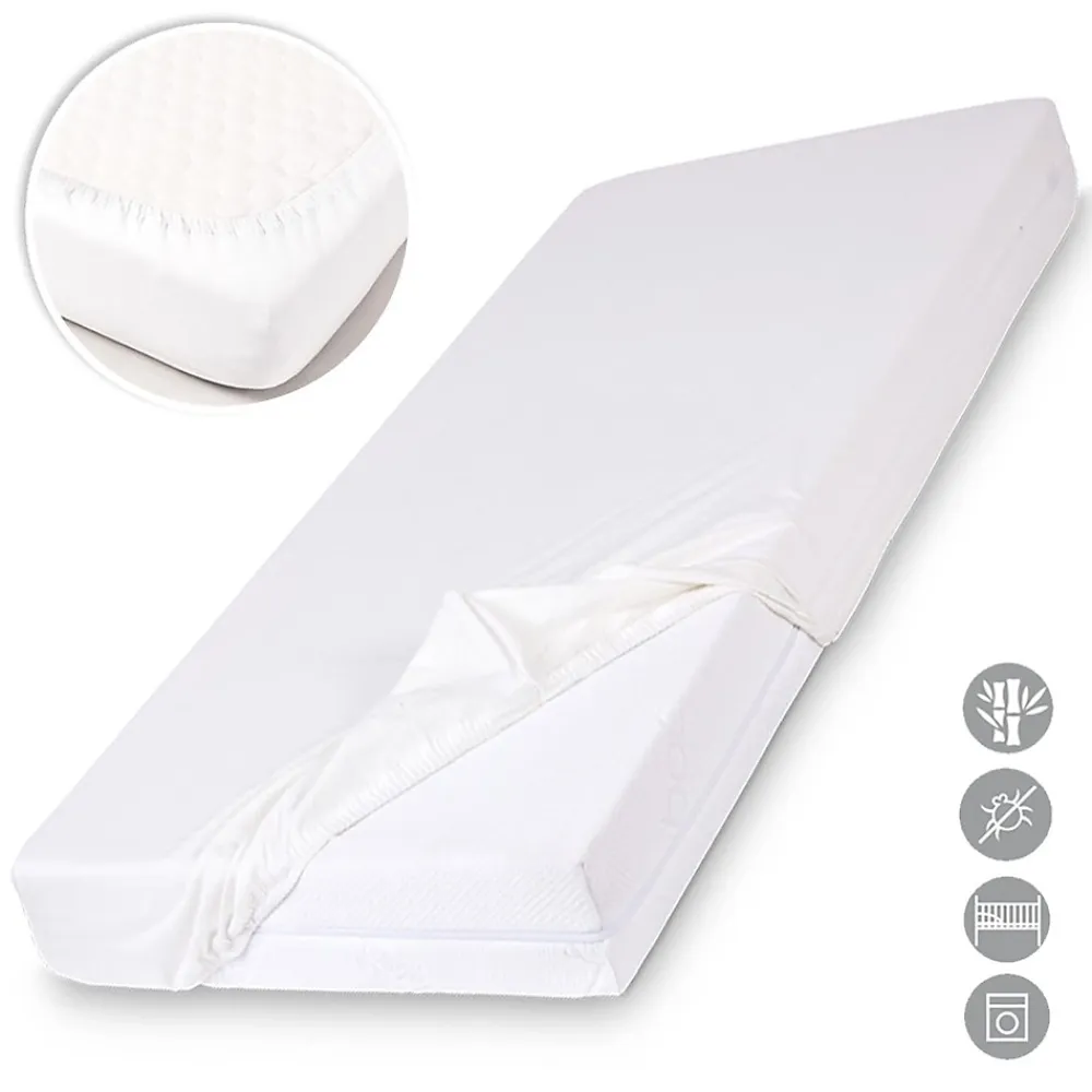 Monmobilierdesign Drap Housse Matelas Enfant Fibre Bambou Oeko-tex 60 X 120 Cm* Drap Housse|Drap Housse