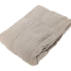 Linnea Drap housse MILOS mousseline de coton 140x200 cm bonnet 30 cm uni beige naturel* Drap Housse|Drap Housse