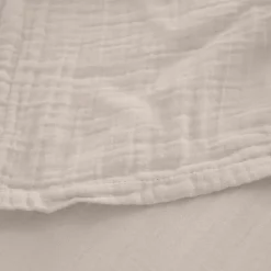 Linnea Drap housse MILOS mousseline de coton 140x200 cm bonnet 30 cm uni beige naturel* Drap Housse|Drap Housse