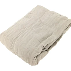 Linnea Drap housse MILOS mousseline de coton 180x200 cm bonnet 30 cm uni beige ficelle* Drap Housse|Drap Housse