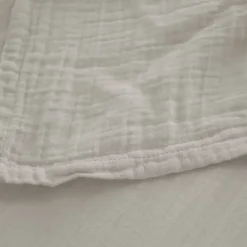 Linnea Drap housse MILOS mousseline de coton 180x200 cm bonnet 30 cm uni beige ficelle* Drap Housse|Drap Housse