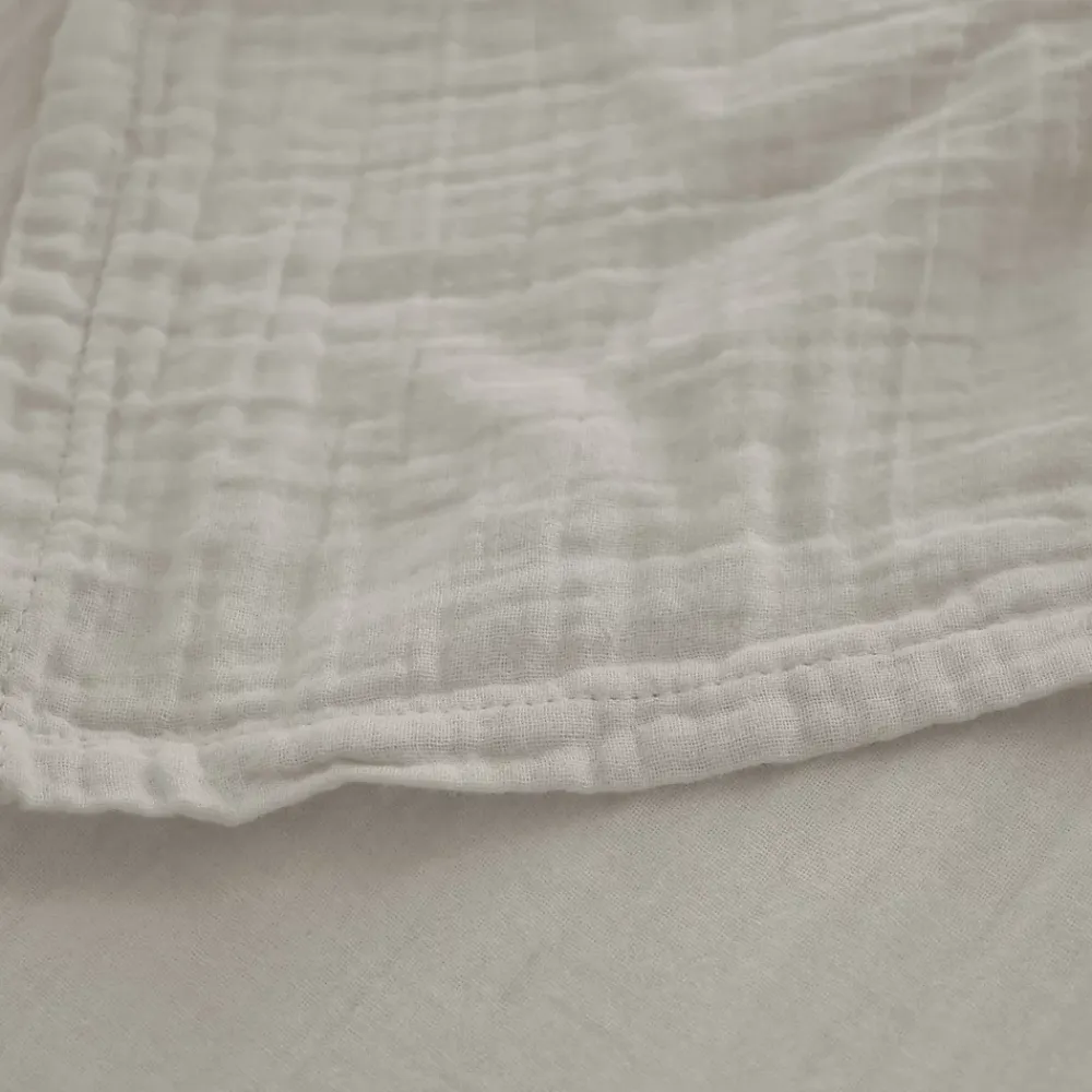 Linnea Drap housse MILOS mousseline de coton 180x200 cm bonnet 30 cm uni beige ficelle* Drap Housse|Drap Housse