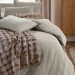 Linnea Drap housse MILOS mousseline de coton 180x200 cm bonnet 30 cm uni beige ficelle* Drap Housse|Drap Housse