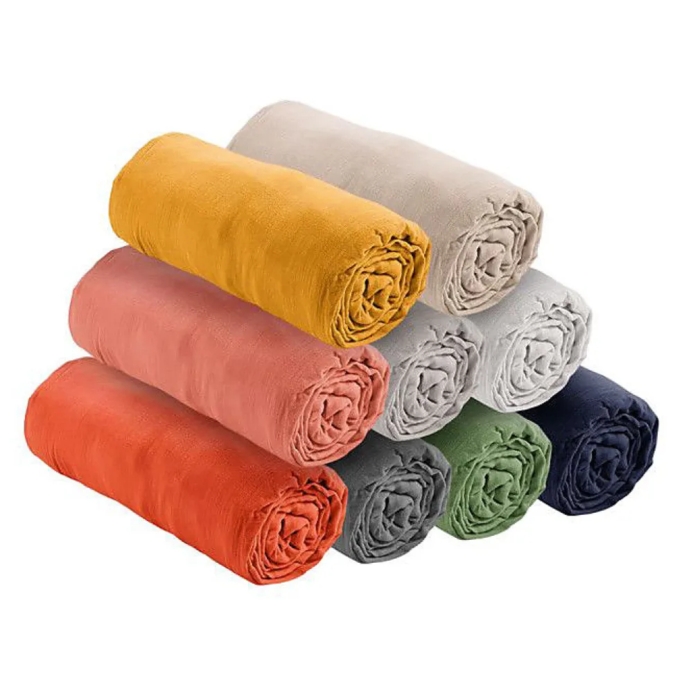 Drap housse "Noah" toutes dimensions "Gaze de Coton" - Noah Ardoise - 90 x 190 cm bonnet de 30 cm>Coton Pur New
