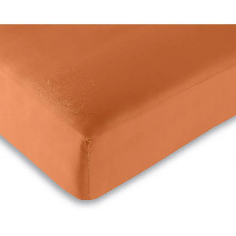 Drap housse Orange 180 x 200 cm / 100% coton / 57 fils/cm² "King size">Univers Décor Hot