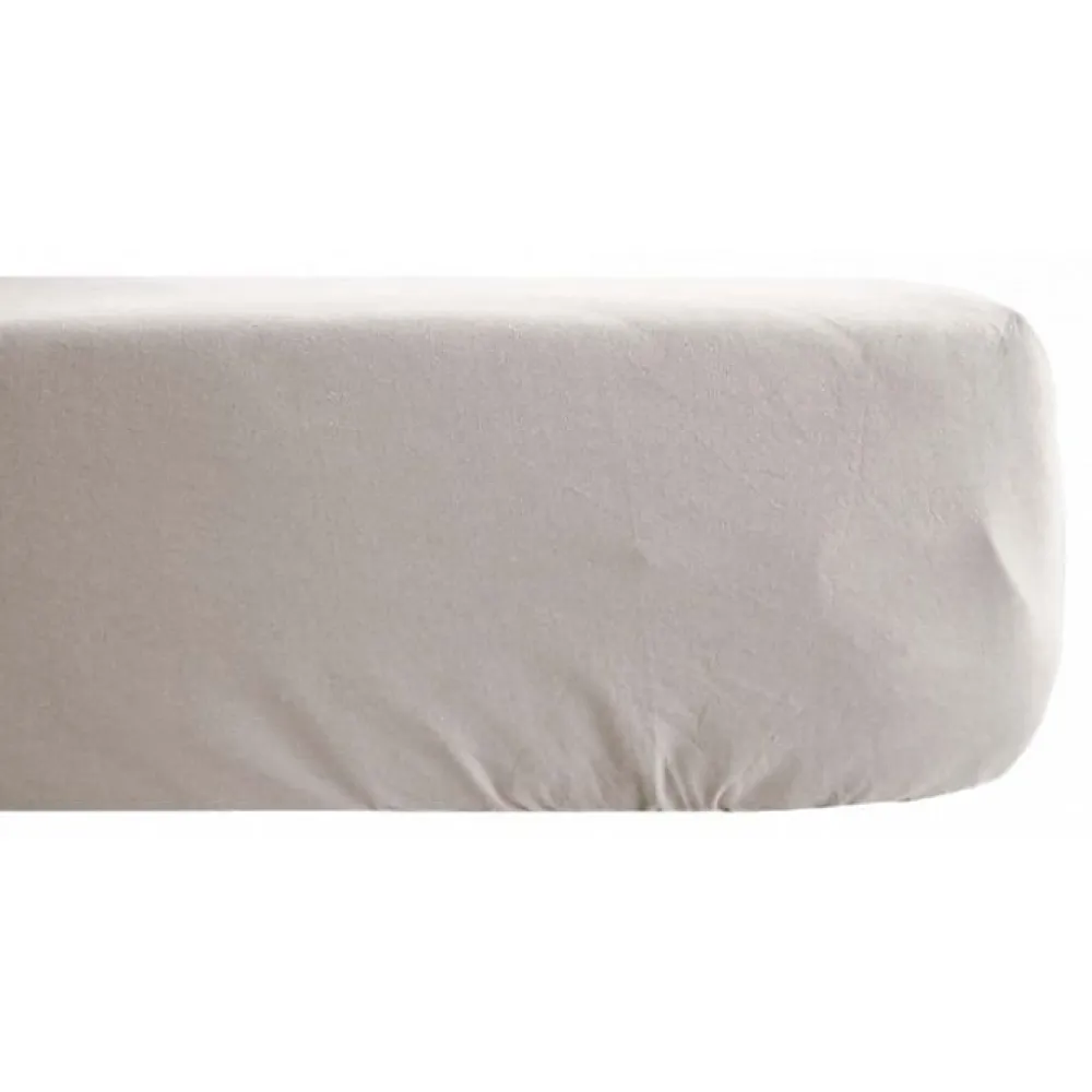 Vent Du Sud Drap housse Palace pur coton teint lavé 63 fils/cm² - Palace Naturel - 180 x 200 cm bonnet de 35 cm* Drap Housse|Drap Housse