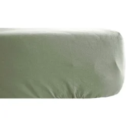 Linnea Drap housse PALACE pur coton lavé 180x200 cm bonnet 35 cm uni vert sauge* Drap Housse|Drap Housse