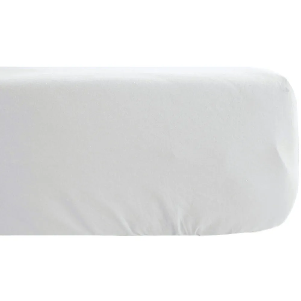 Drap housse PALACE pur coton lavé 90x190 cm bonnet 30 cm uni blanc neige>Linnea New