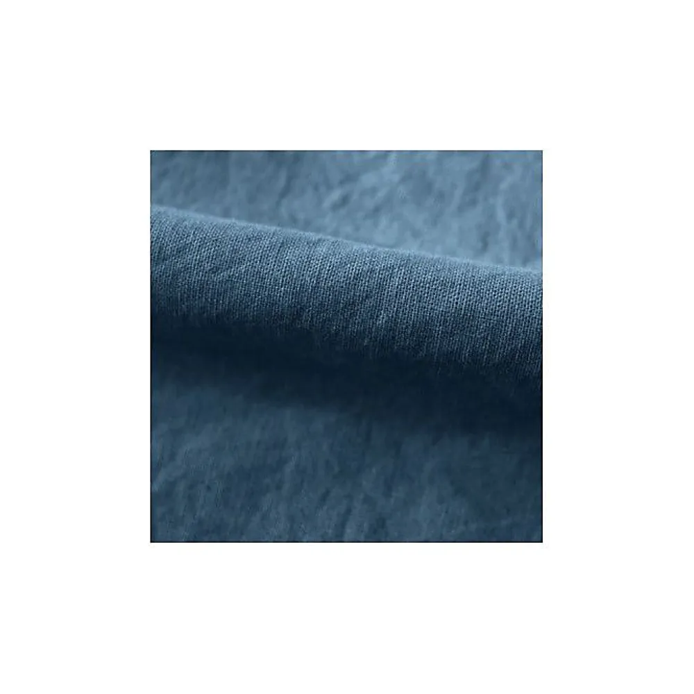 Vent Du Sud Drap housse Palace pur coton teint lavé 63 fils/cm² - Palace Marine - 90 x 190 cm bonnet de 30 cm* Drap Housse|Drap Housse